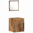 ZESTAW MEBLI ŁAZIENKOWYCH Z PRZECHOWYWANIEM 4 PCS STARE DREWNO