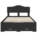 VidaXL Ramka łóżka Czarny 135 x 190 cm Materiał drewnopochodny