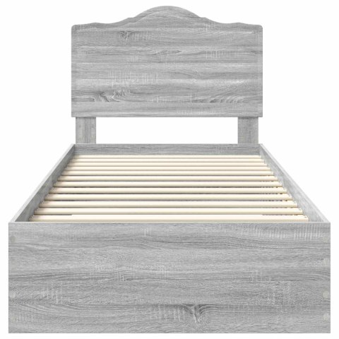 VidaXL Ramka łóżka Szary Sonoma 90 x 190 cm Materiał drewnopochodny