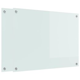 VidaXL Przód kuchenny 2 pcs Biały 80 x 60 cm szkło hartowane