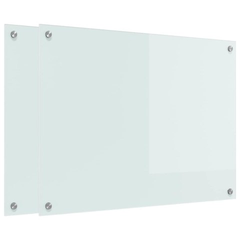 VidaXL Przód kuchenny 2 pcs Biały 80 x 60 cm szkło hartowane