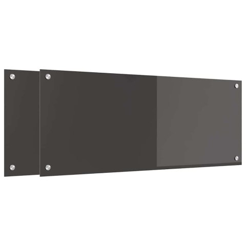 VidaXL Przód kuchenny 2 pcs Ciemnoszary 100 x 40 cm szkło hartowane