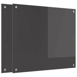 VidaXL Przód kuchenny 2 pcs Ciemnoszary 70 x 60 cm szkło hartowane