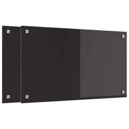 PRZÓD KUCHENNY 2 SZT CZARNY 70X40CM SZKŁO HARTOWANE