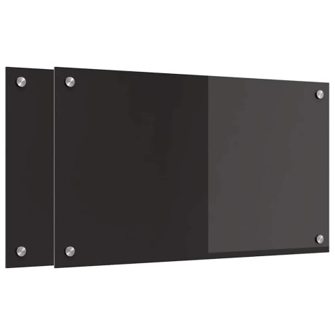 PRZÓD KUCHENNY 2 SZT CZARNY 70X40CM SZKŁO HARTOWANE