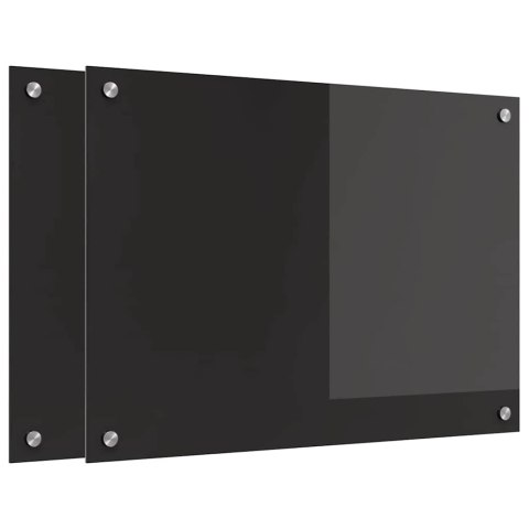 PRZÓD KUCHENNY 2 SZT CZARNY 70X50CM SZKŁO HARTOWANE