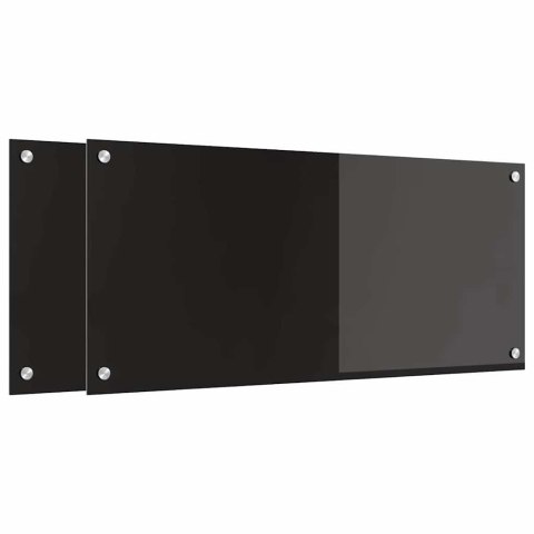 PRZÓD KUCHENNY 2 SZT CZARNY 90X40CM SZKŁO HARTOWANE