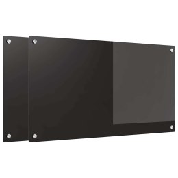PRZÓD KUCHENNY 2 SZT CZARNY 90X50CM SZKŁO HARTOWANE