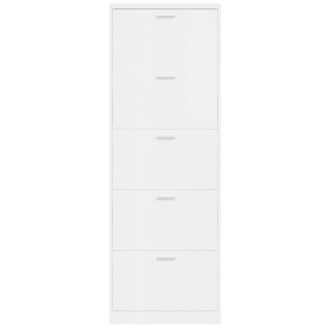 VidaXL Szafa na buty, wysoki połysk, biała, 59x17x169 cm