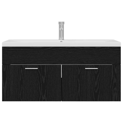VidaXL Szafka Łazienkowa z szufladą Czarny Dąb 100 x 38,5 x 46 cm