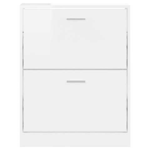 VidaXL Szafka na buty, wysoki połysk, biała, 59x17x81 cm