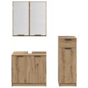 VidaXL Zestaw mebli łazienkowych z szufladą 3 pcs Dąb rzemieślniczy