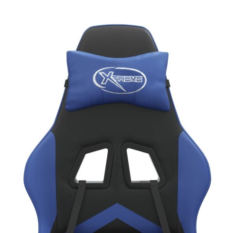 VidaXL Fotel gamingowy, obrotowy, czarno-niebieski, sztuczna skóra