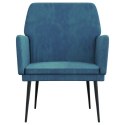 VidaXL Fotel, niebieski, 62x79x79 cm, obity aksamitem