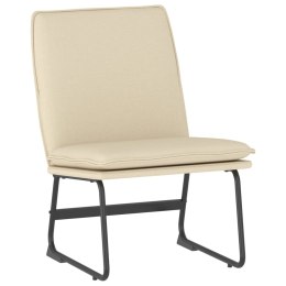 KRZESŁO WYPOCZYNKOWE KREMOWE 52X75X76CM OBITE TKANINĄ