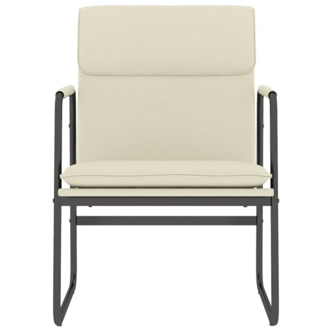 KRZESŁO WYPOCZYNKOWE KREMOWE 55X64X80CM SZTUCZNA SKÓRA