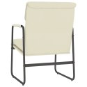 KRZESŁO WYPOCZYNKOWE KREMOWE 55X64X80CM SZTUCZNA SKÓRA
