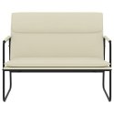 VidaXL Ławka, kremowa, 100x64x80 cm, tapicerowana sztuczną skórą