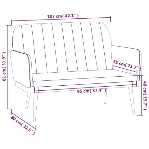 VidaXL Ławka, kremowa, 107x80x81 cm, obita sztuczną skórą