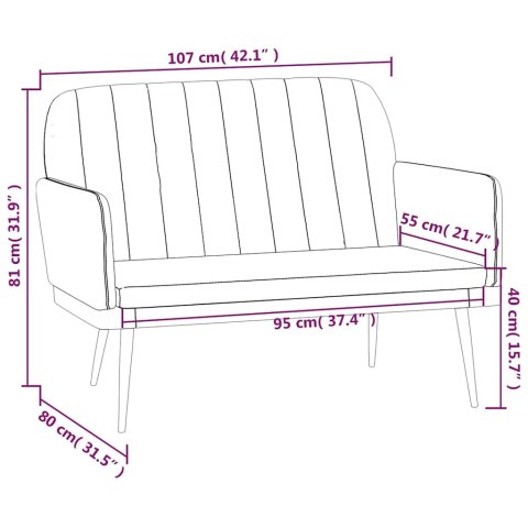 VidaXL Ławka, szara, 107x80x81 cm, obita sztuczną skórą