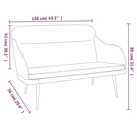 VidaXL Ławka ciemnozielona, 110x76x80 cm, obita aksamitem