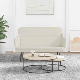 VidaXL Ławka, kremowa, 110x76x80 cm, obita aksamitem