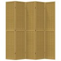 VidaXL Parawan pokojowy, 5-panelowy, brązowy, lite drewno paulowni