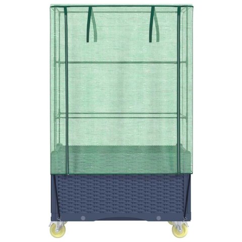 VidaXL Podwyższona donica na kółkach, z pokryciem, 80x50x182 cm