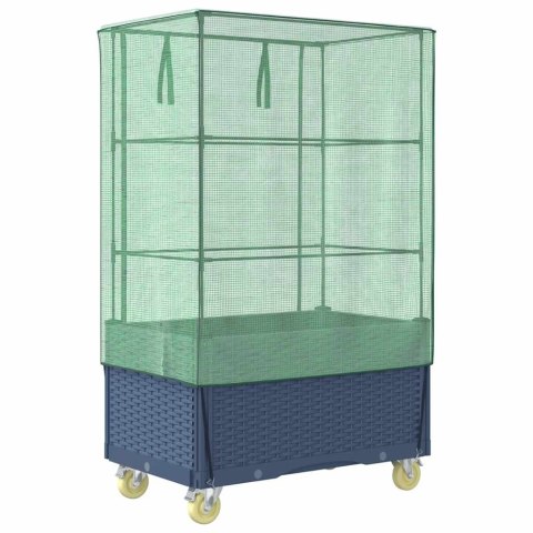 VidaXL Podwyższona donica na kółkach, z pokryciem, 80x50x182 cm