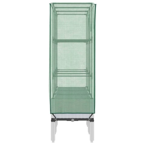 PODWYŻSZONA DONICA ZE SZKLARNIĄ WYGLĄD RATTANU 120X40X140CM