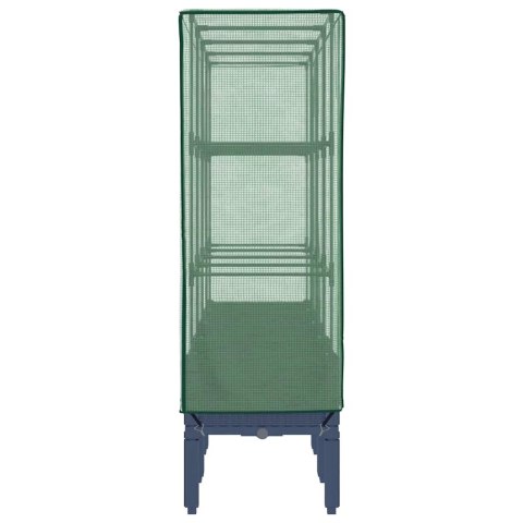 PODWYŻSZONA DONICA ZE SZKLARNIĄ WYGLĄD RATTANU 160X40X140CM