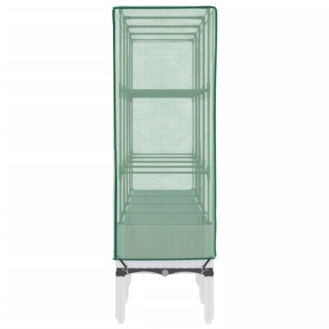 PODWYŻSZONA DONICA ZE SZKLARNIĄ WYGLĄD RATTANU 160X40X140CM