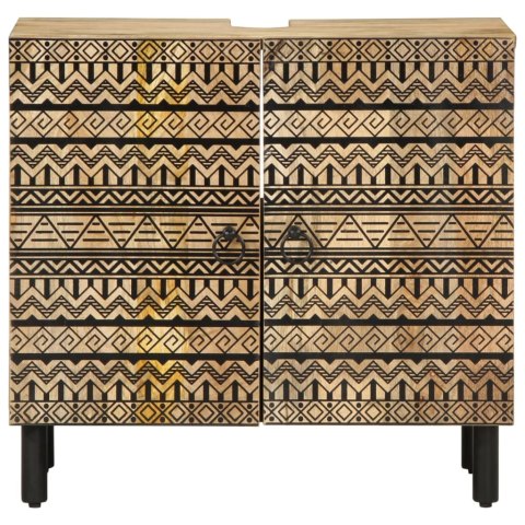 SZAFKA POD UMYWALKĘ CZARNA 62X33X58CM LITE DREWNO MANGO