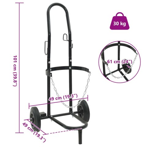 VidaXL Wózek ręczny Czarny i czerwony 49 x 49 x 101 cm Stal