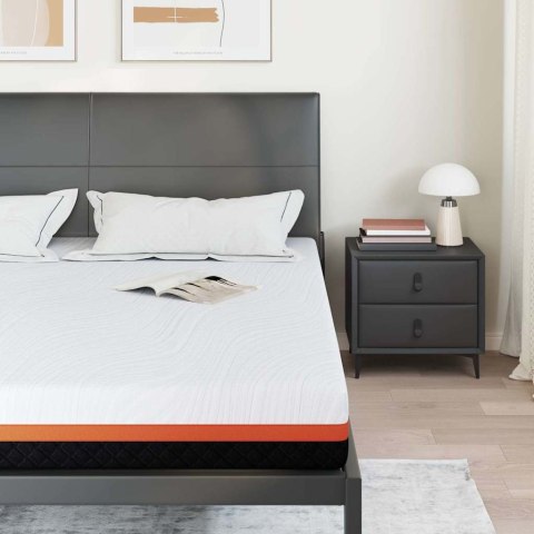 VidaXL Materac Biały i szary 200 x 200 cm Żelowa pianka pamięciowa