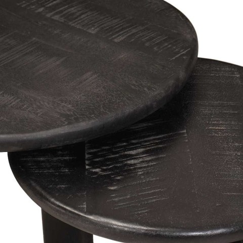 NESTING STOŁY KAWOWE 2 SZT. BIAŁY DREWNO Z MANGO