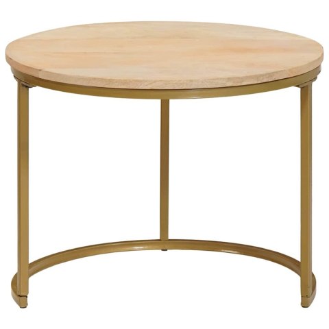 NESTING STOŁY KAWOWE 3 SZT. BIAŁY LITE DREWNO MANGO I STAL