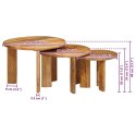 NESTING STOŁY KAWOWE 3 SZT. BRĄZOWY DREWNO Z MANGO