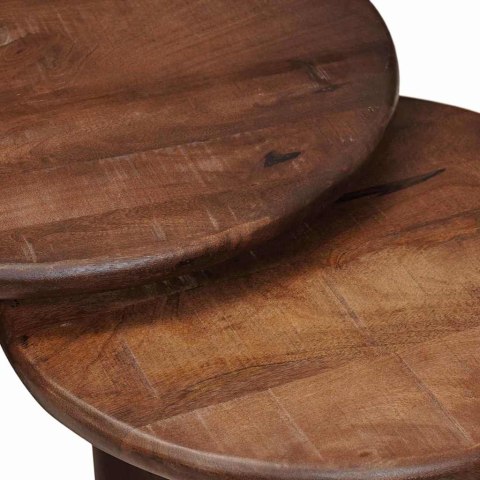 NESTING STOŁY KAWOWE 3 SZT. CIEMNY BRĄZ DREWNO Z MANGO