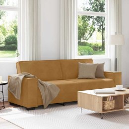VidaXL Sofa 3-osobowa, brązowa, 180 cm, tapicerowana aksamitem