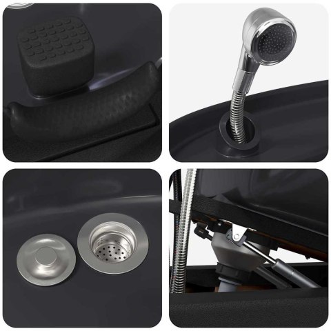 FOTEL DO SZAMPONU CZARNY 63X141X92CM PVC