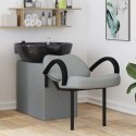 VidaXL Fotel do szamponu Jasnoszary i czarny 63 x 141 x 92 cm tkanina