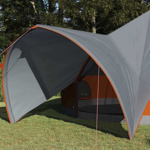 VidaXL Namiot Teepee z dachem Szary i pomarańczowy 600 x 600 x 347 cm