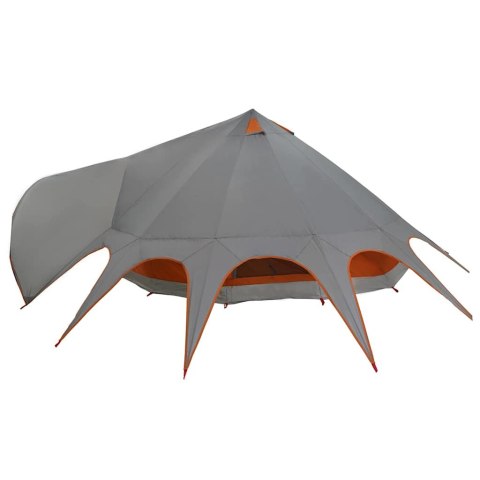 VidaXL Namiot Teepee z dachem Szary i pomarańczowy 600 x 600 x 347 cm