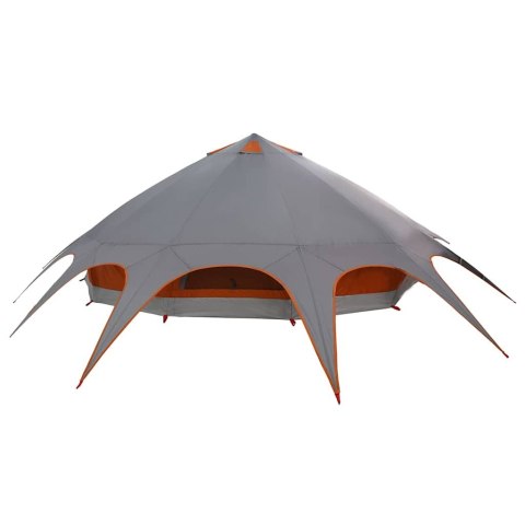 VidaXL Namiot Teepee z dachem Szary i pomarańczowy 600 x 600 x 347 cm