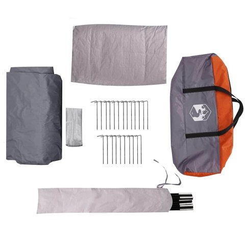 NAMIOT DOMEK Z DACHEM SZARY I POMARAŃCZOWY 320X320X203CM