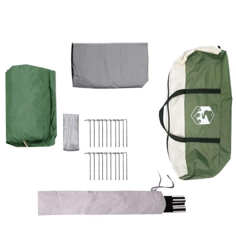 VidaXL Namiot rodzinny z dachem Zielony i Biały 324 x 255 x 230 cm