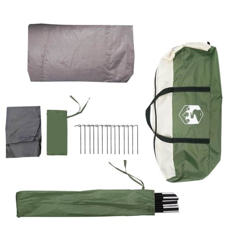 VidaXL Namiot tunelowy z dachem Zielony i Biały 318 x 275 x 140 cm