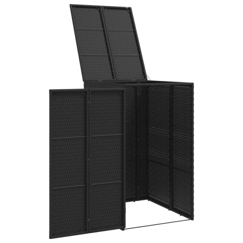 VidaXL Pojemnik na śmieci Czarny 65 x 80 x 115 cm Polietylen