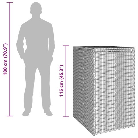 VidaXL Pojemnik na śmieci Czarny 65 x 80 x 115 cm Polietylen